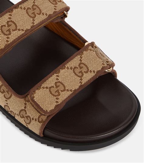 gucci double g canvas sandals